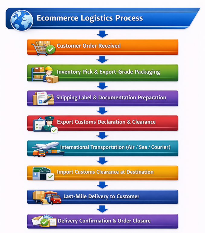 Ecommerce logistics process flowchart