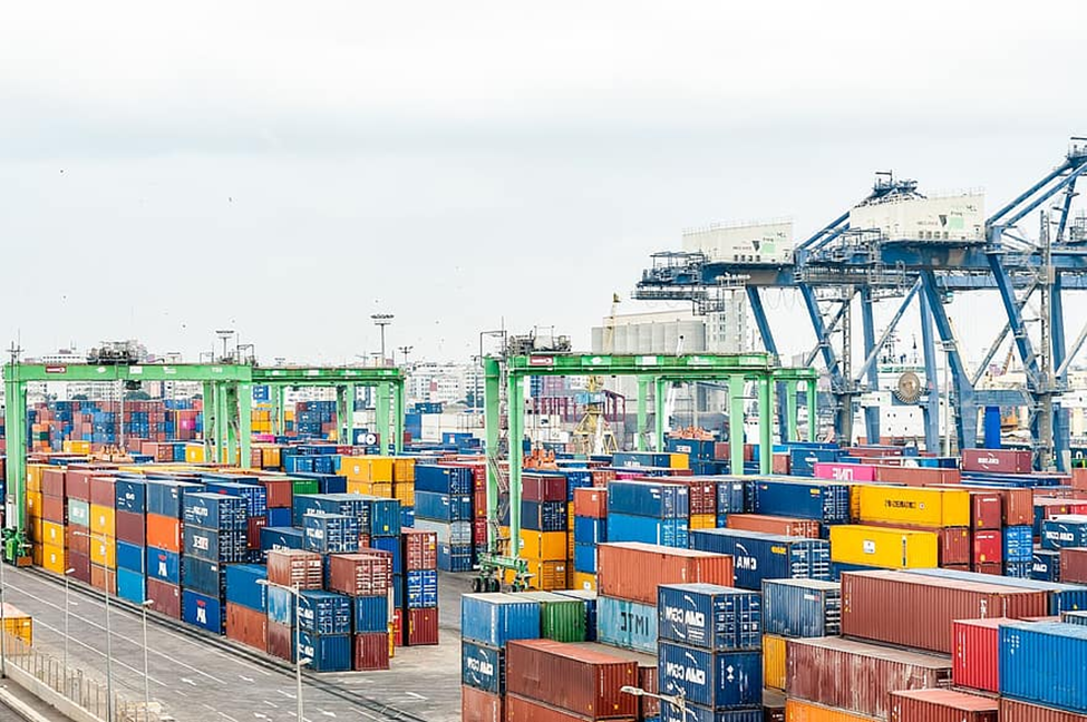 Global trade shipping illustration